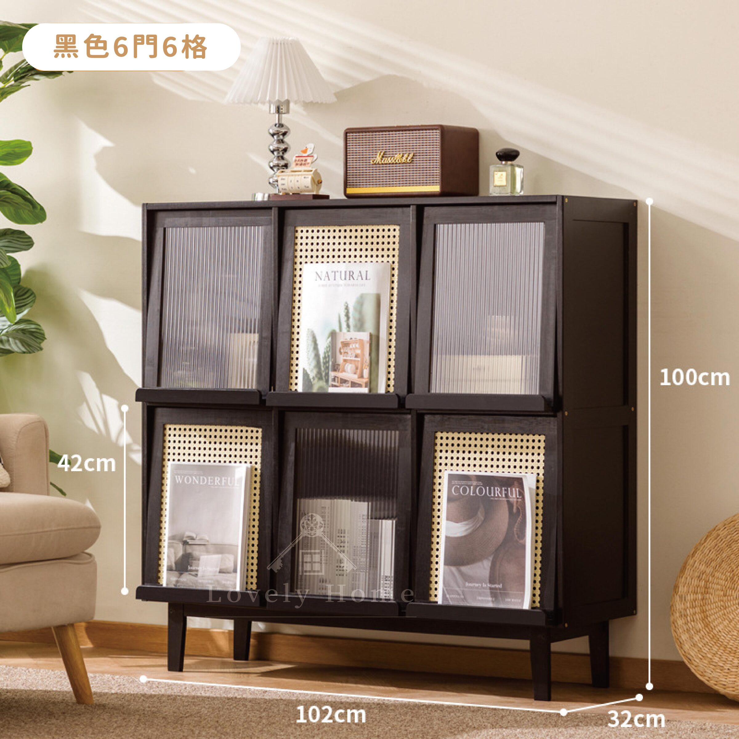 兩層6門【黑色】