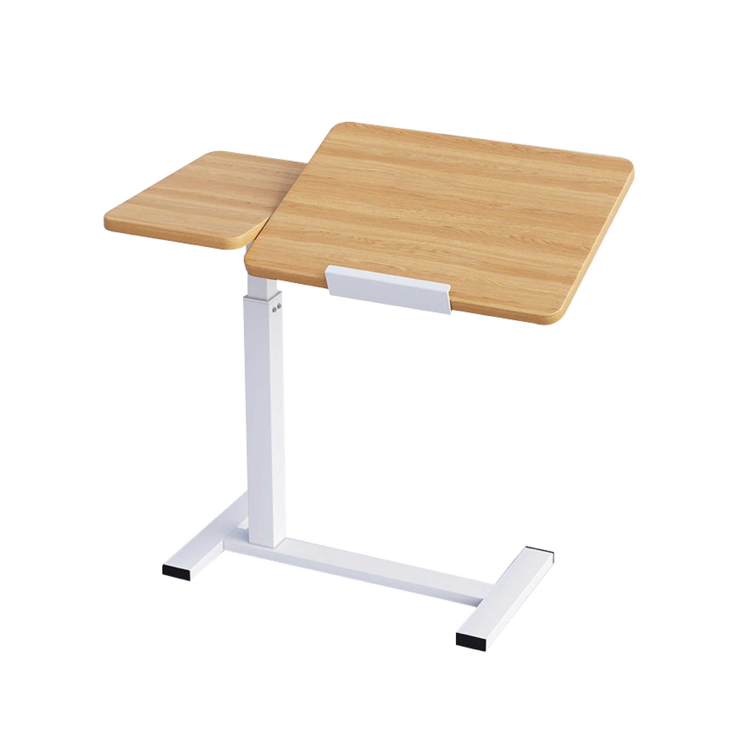 手動【氣動升降桌】原木-桌面翻轉款