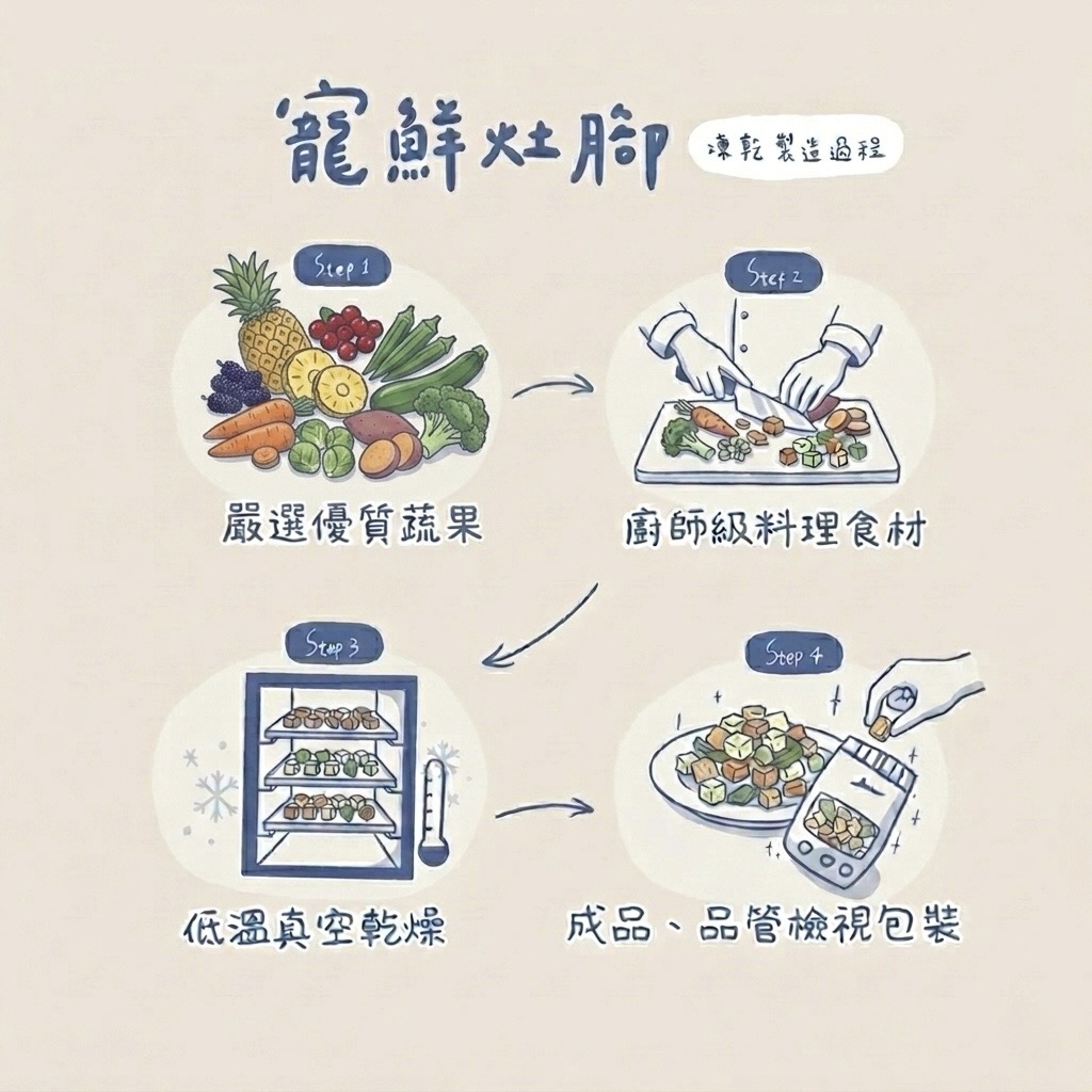 蔬果凍乾製作過程