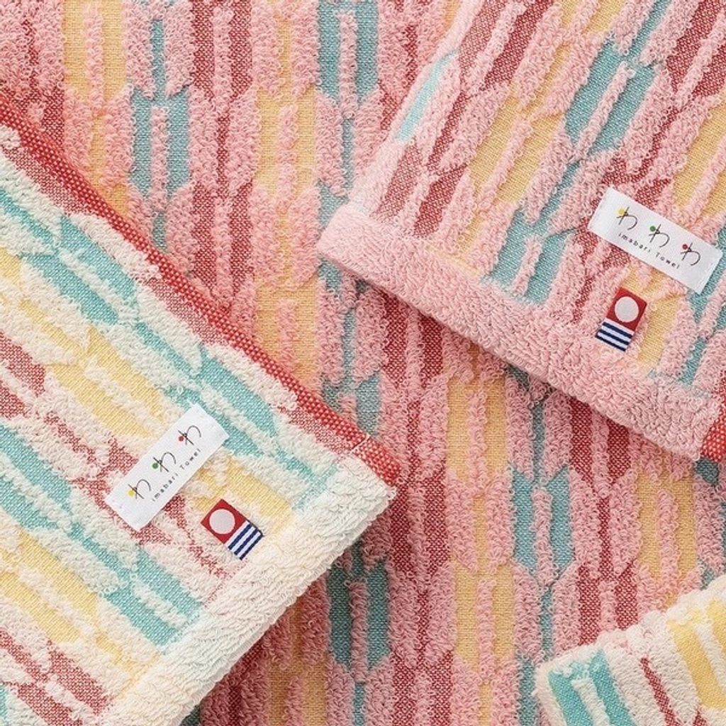 今治タオルわわわイロドリ【小町矢絣・小町麻の葉】ミニウォッシュフェイスバスタオル