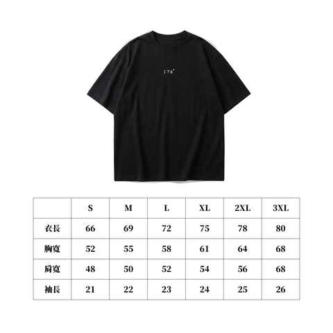 176T恤（尺寸表）