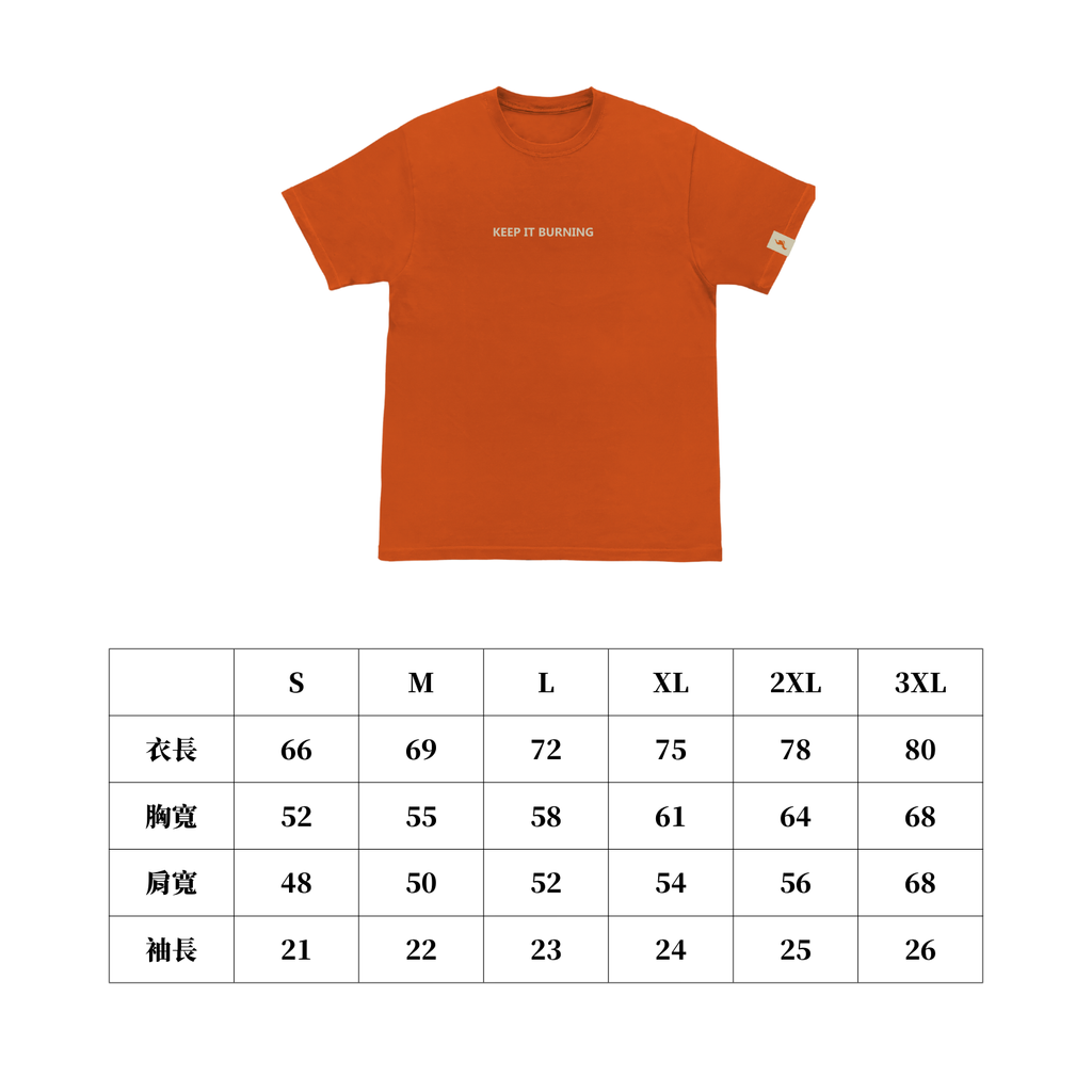 持續燃燒（尺寸表）