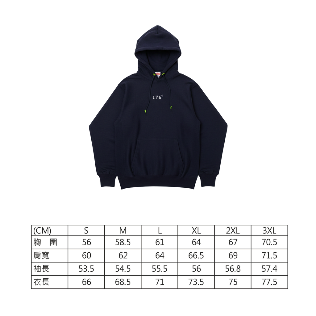 176帽T （尺寸表）