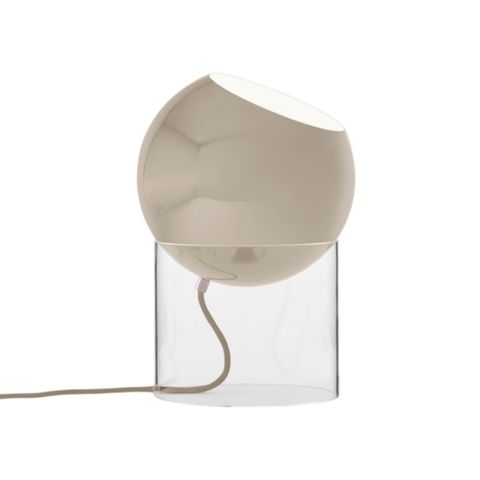 146090A209_146094_Topan Table Lamp VP13_Clear Acrylic w. Grey Beige_Side_ON