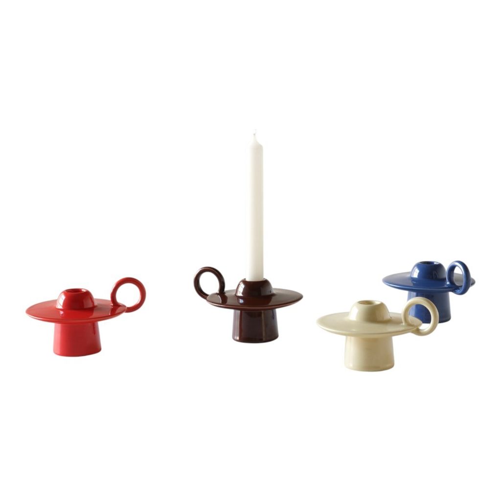 Momento Candleholder JH39_Red Brown_Azure_Ivory_Poppy Red