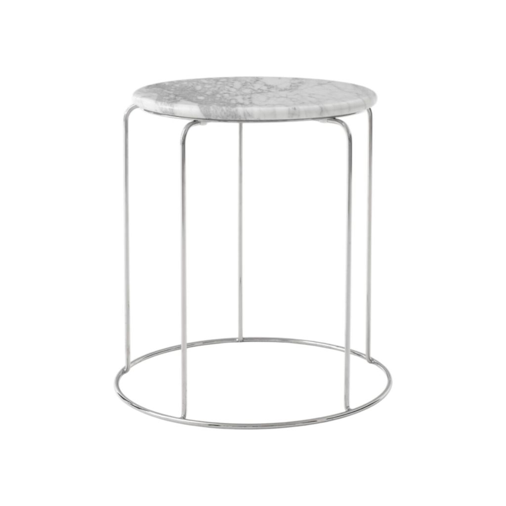 146546A258_Table Top Wire Stool VP11_Marble Bianco Carrara_Front