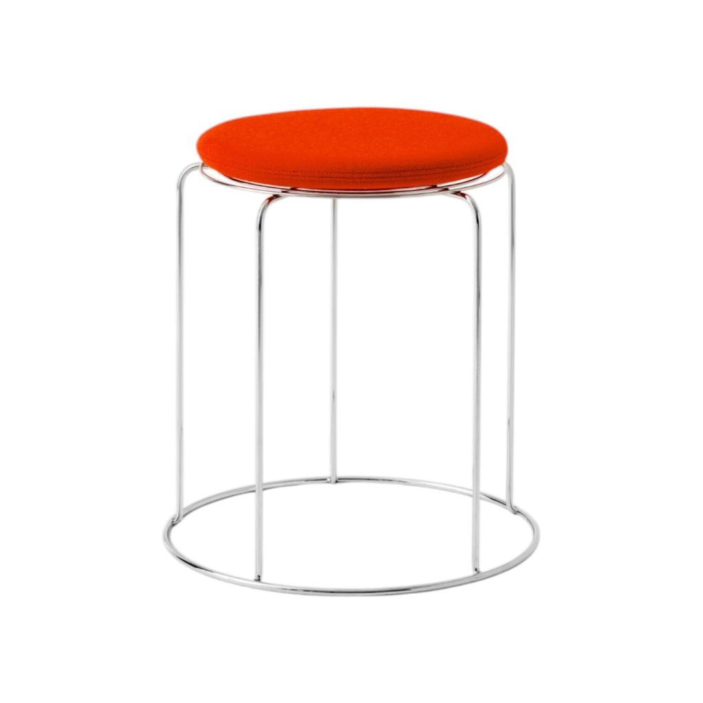 Wire Stool VP11_Stainless Steel w. Hallingdal 600 Seat Pad