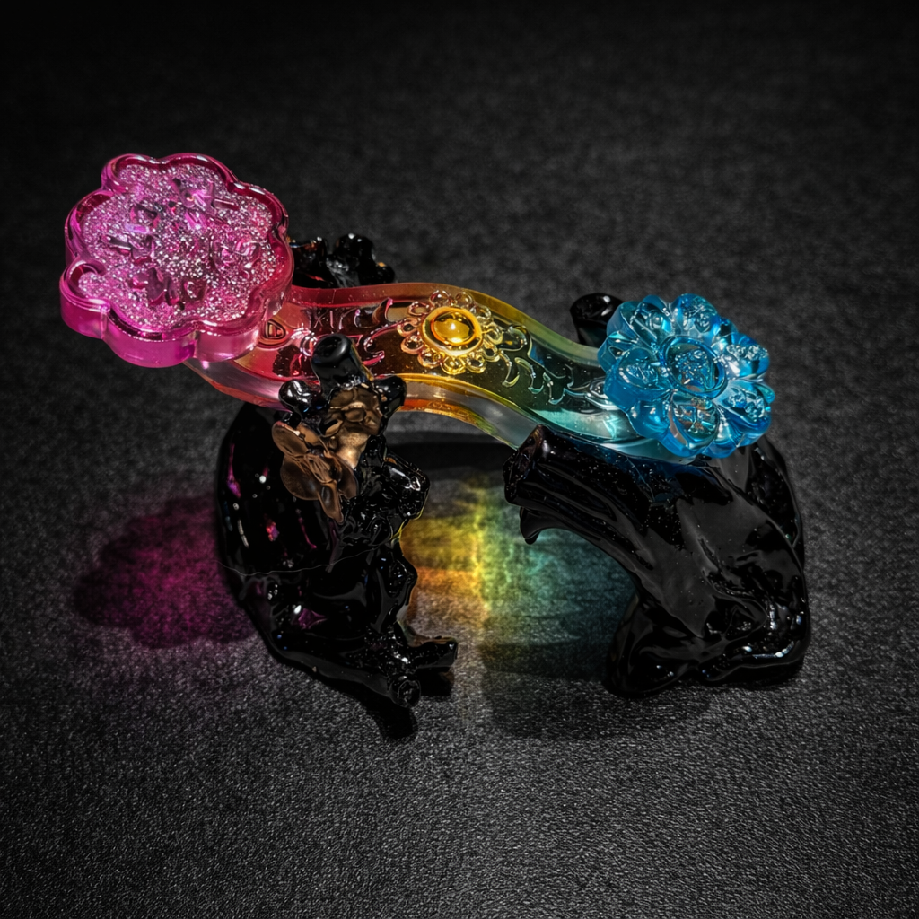 高級琉璃　　玉手如意 琉璃如意摆件Liuli Auspicious Ruyi Ornament – BaiLong