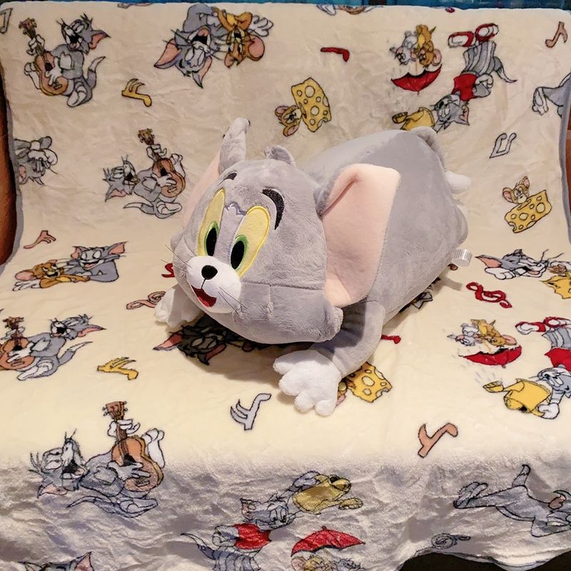  湯姆貓與傑利鼠 Tom and Jerry 貓與老鼠 辦公室抱枕 空調毯 玩偶 抱睡公仔｜嗨寶好選物