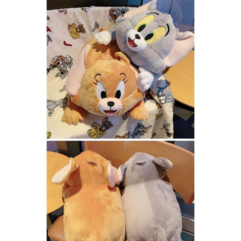  湯姆貓與傑利鼠 Tom and Jerry 貓與老鼠 辦公室抱枕 空調毯 玩偶 抱睡公仔｜嗨寶好選物