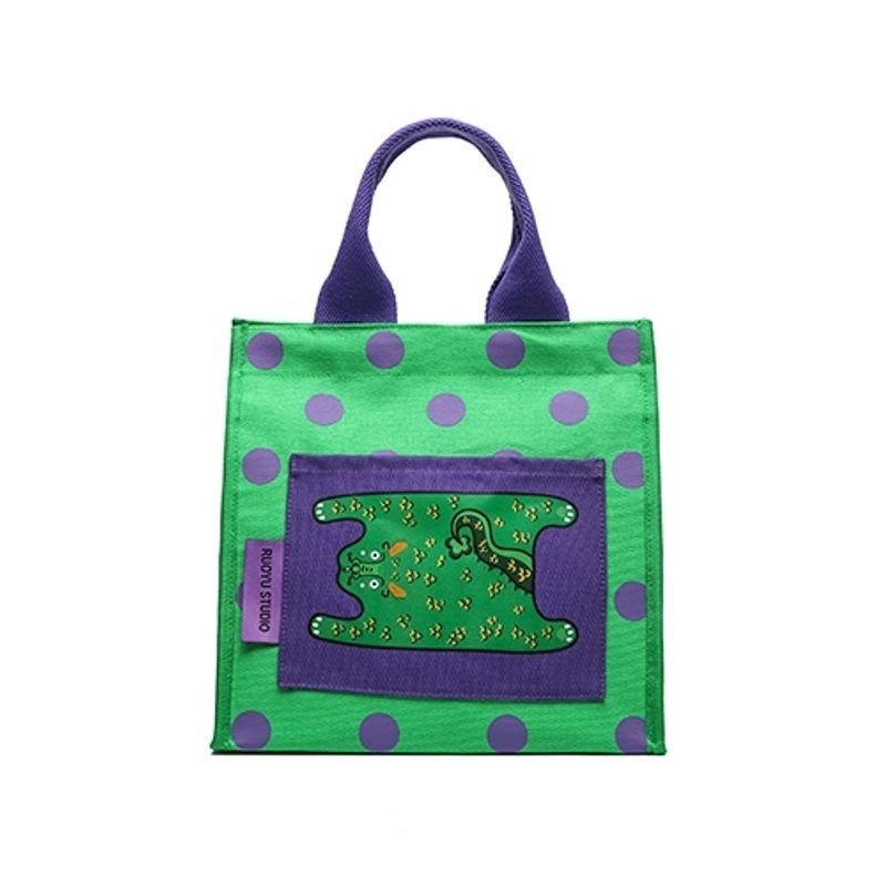 若愚工坊 可愛獅子 可愛貓咪 刺繡 粉紅肌肉猛男兔 肌肉兔  搞怪 粉紅兔 帆布包 手提包｜嗨寶好選物