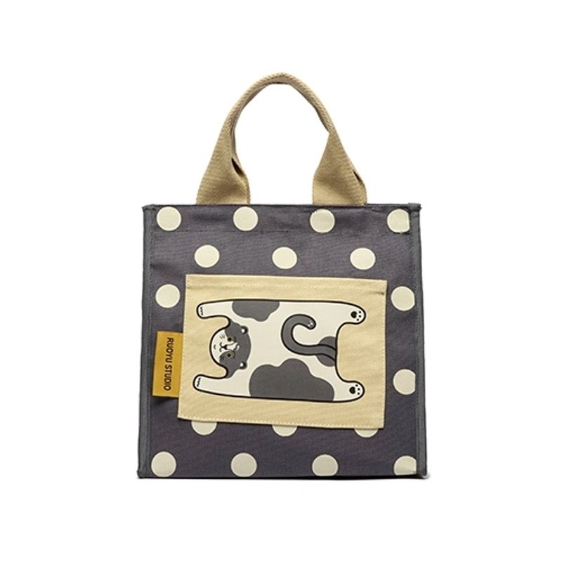 若愚工坊 可愛獅子 可愛貓咪 刺繡 粉紅肌肉猛男兔 肌肉兔  搞怪 粉紅兔 帆布包 手提包｜嗨寶好選物