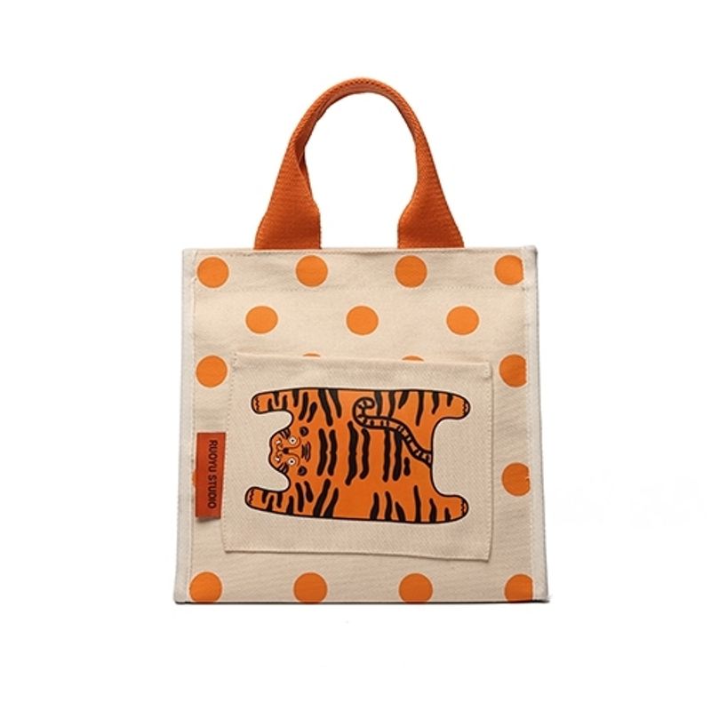 若愚工坊 可愛獅子 可愛貓咪 刺繡 粉紅肌肉猛男兔 肌肉兔  搞怪 粉紅兔 帆布包 手提包｜嗨寶好選物