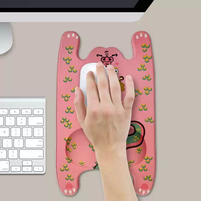 若愚工坊 粉紅肌肉猛男兔布偶 玩偶 肌肉兔 猛男兔 搞怪 粉紅兔 滑鼠墊子 辦公用｜嗨寶好選物