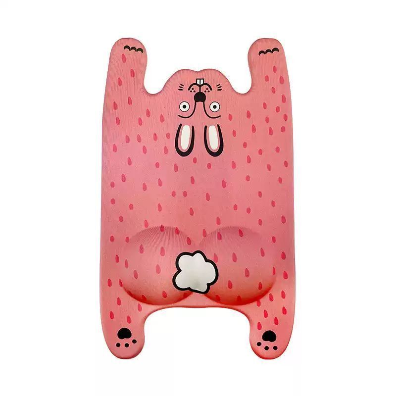 若愚工坊 粉紅肌肉猛男兔布偶 玩偶 肌肉兔 猛男兔 搞怪 粉紅兔 滑鼠墊子 辦公用｜嗨寶好選物