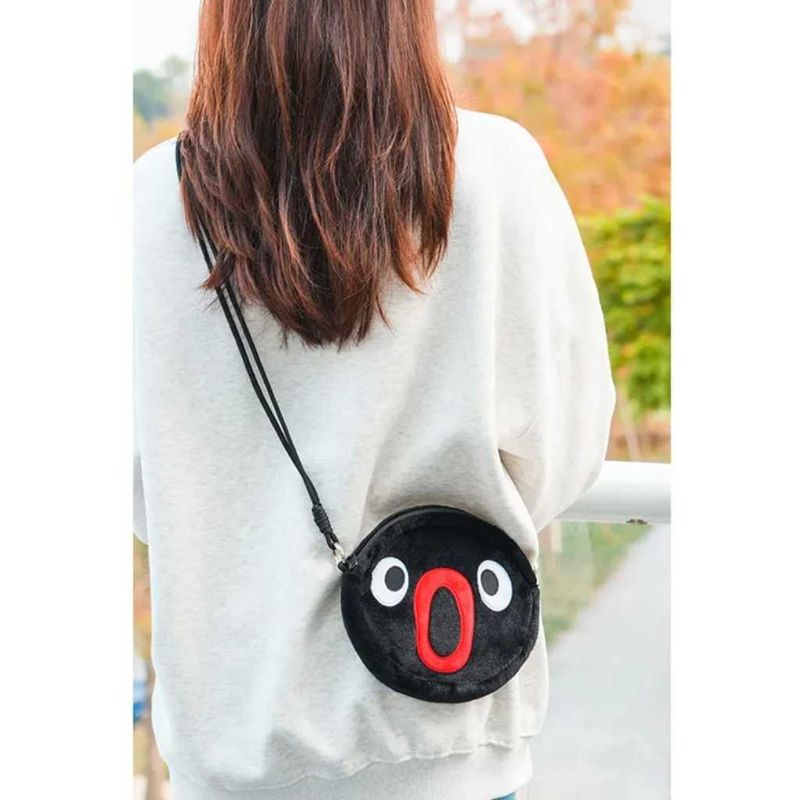 Pingu 企鵝家族 嘟嘟嘴 毛絨單肩包 小圓包 斜挎包 女生可愛包包 側背｜嗨寶好選物