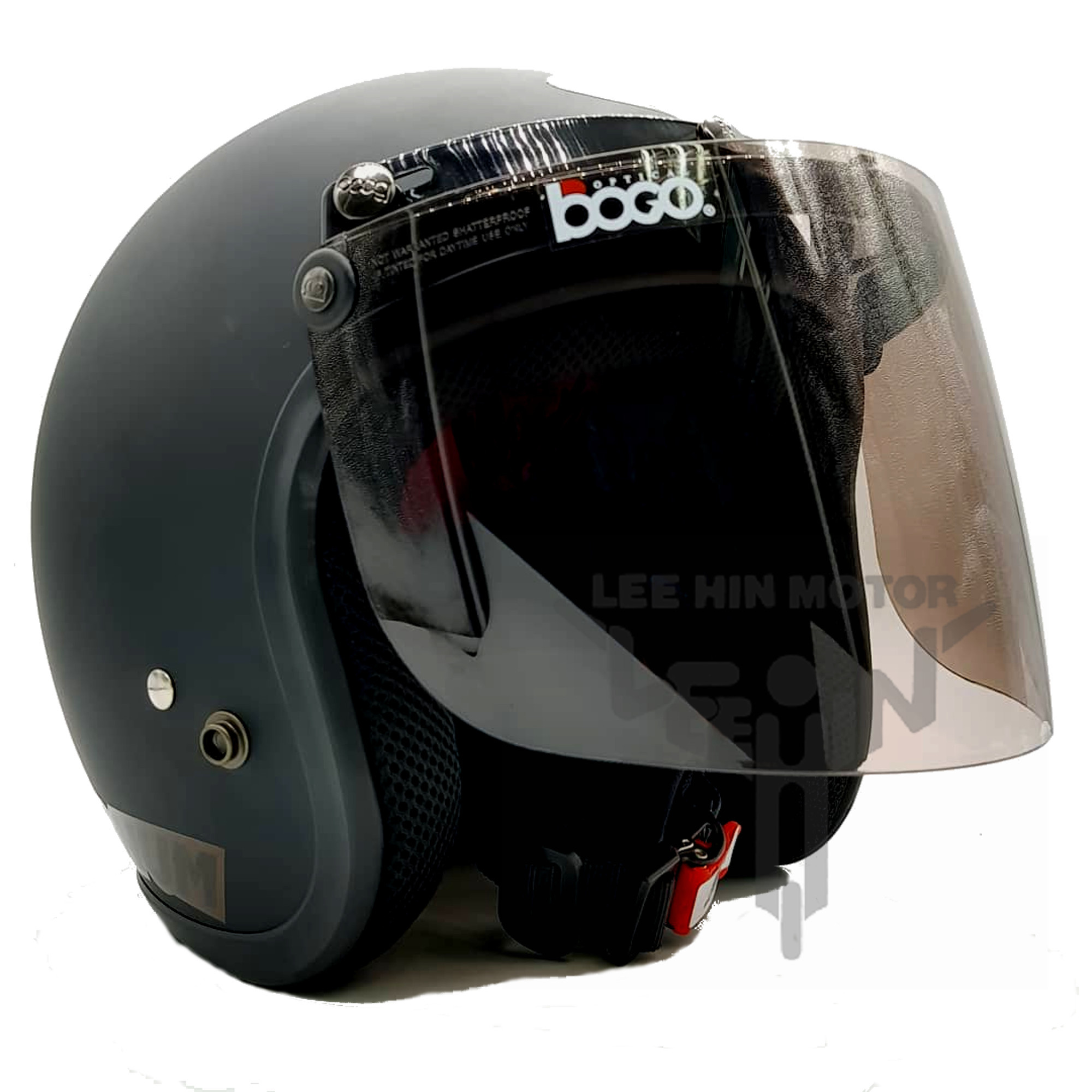 100 Original Magnum M8 3 Button Helmet ( Matt Black + Bogo Visor