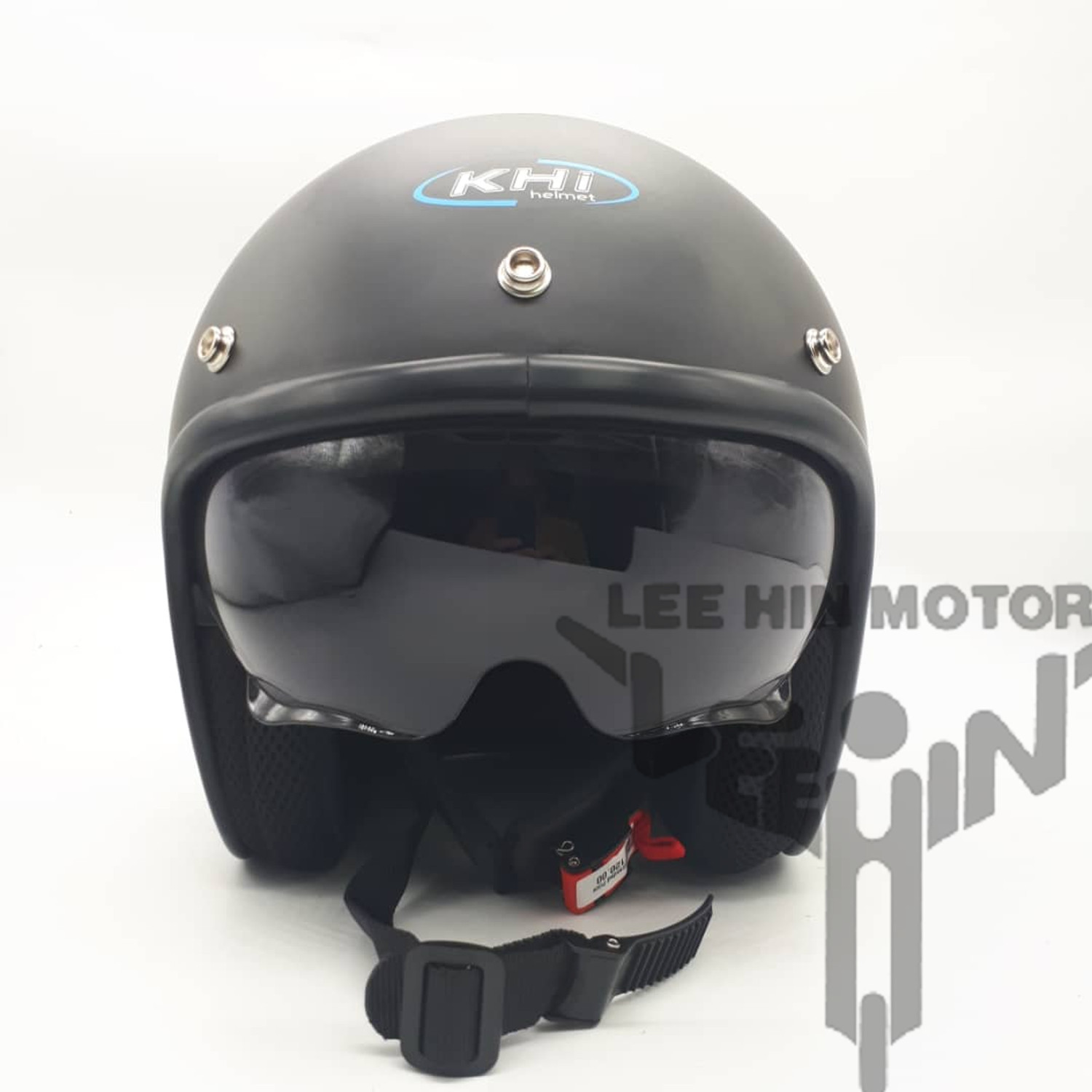 Original KHI Retro Helmet RD01 Double Visor Helmet Matt Black Lee Hin Motor