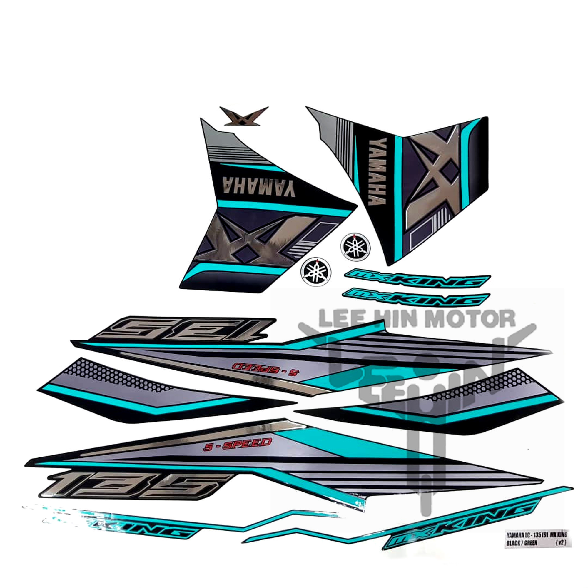 Grade Aaa Yamaha 135lc Mx King Body Sticker Body Stripe Black