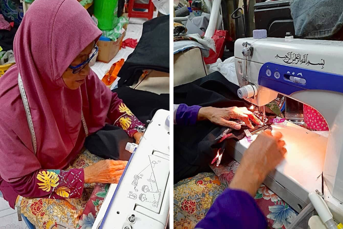 PSJKM local artisans handcrafting tote bags - Oleng & Co. collaboration