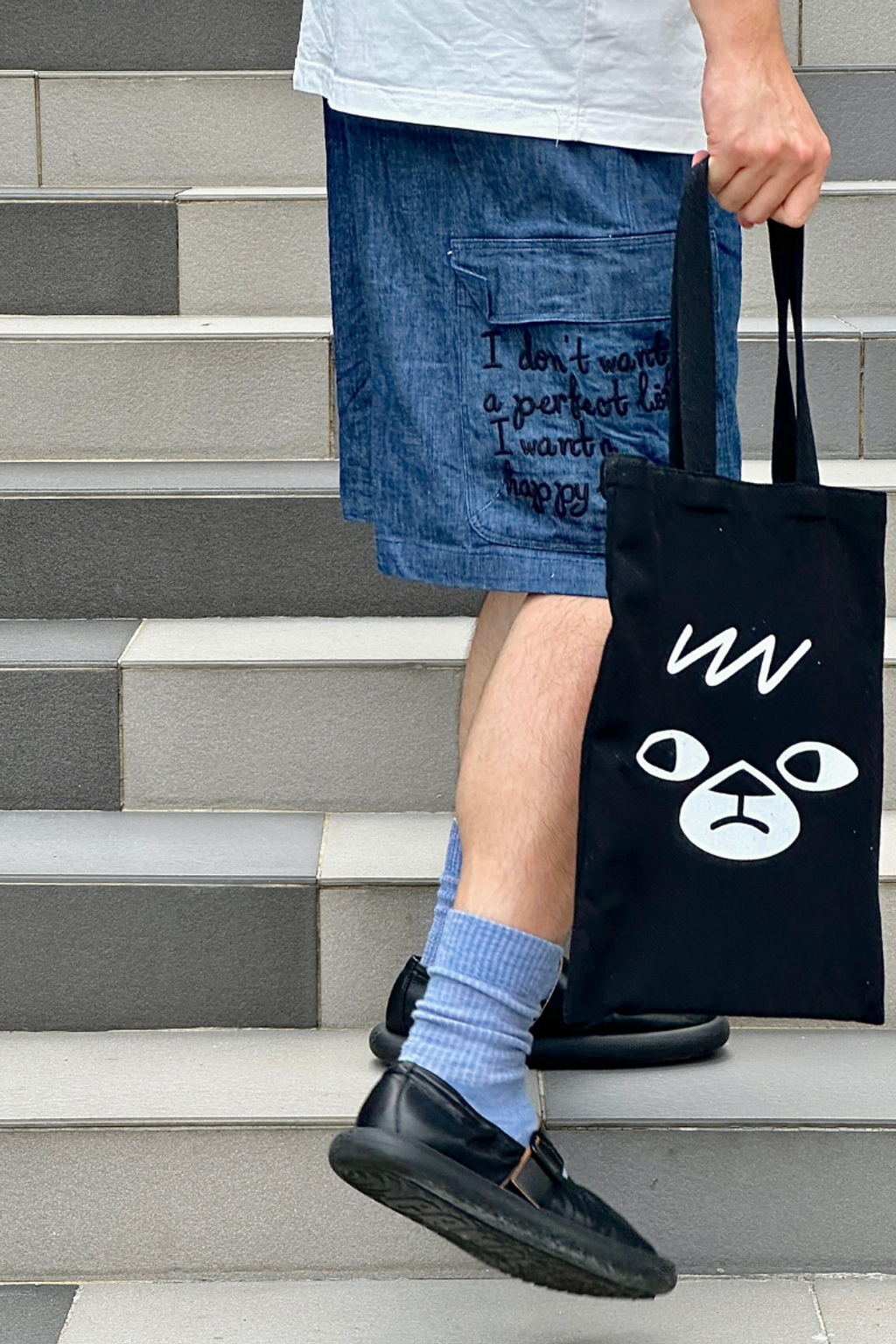 Udam Lightweight Tote Bag, side view - Oleng & Co.