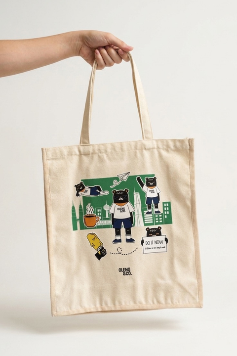 Urban Explorer | Structured Oxford Tote Bag, front view - Oleng & Co.