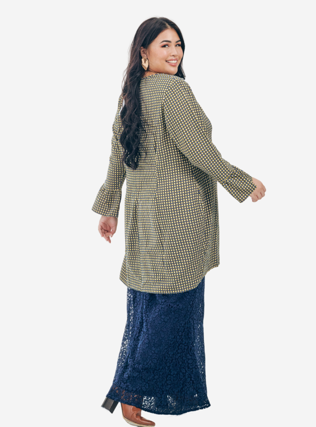 Copy of Description Long Sleeve Asymetrical Puff Sleeve Stretchable - Very Sheer - No - Ribbed Cotton - Long Skirt  Ukur lilit pada punggung (Hip) boleh stretch up to 3 to 6 (12).png