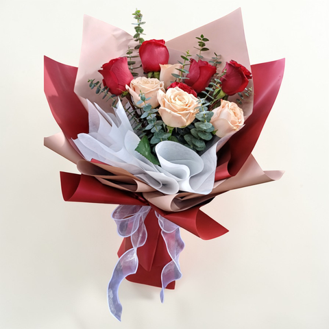 Tender Bliss rose hand bouquet for birthday or anniversary with delivery in Kuala Lumpur and Selangor