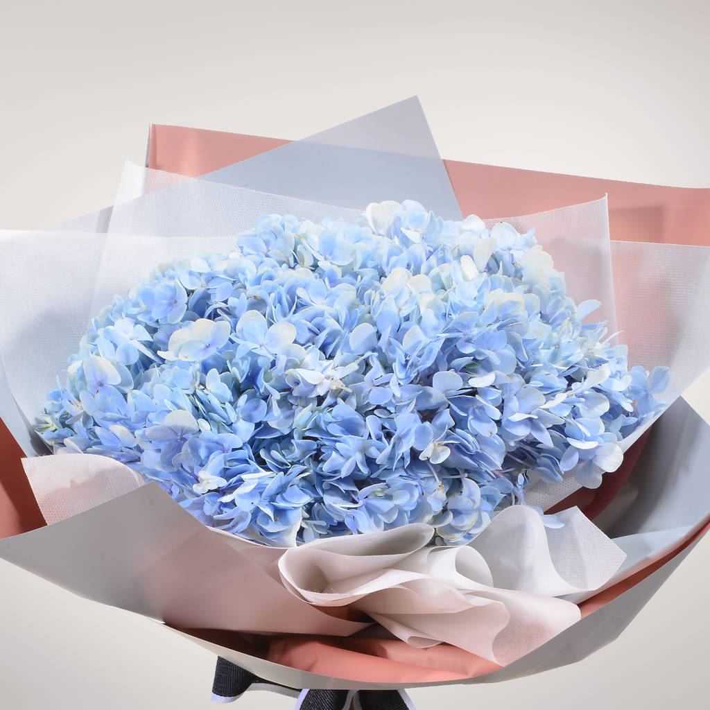Floral Fantasy hydrangea hand bouquet for birthday or anniversary with delivery in Kuala Lumpur and Selangor