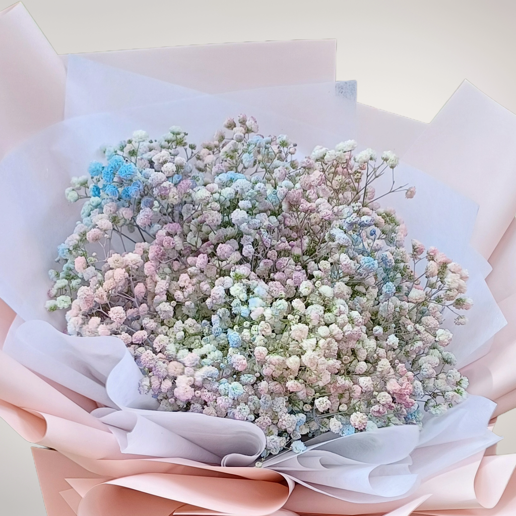 Garden Romance baby’s breath hand bouquet for birthday or anniversary with delivery in Kuala Lumpur and Selangor
