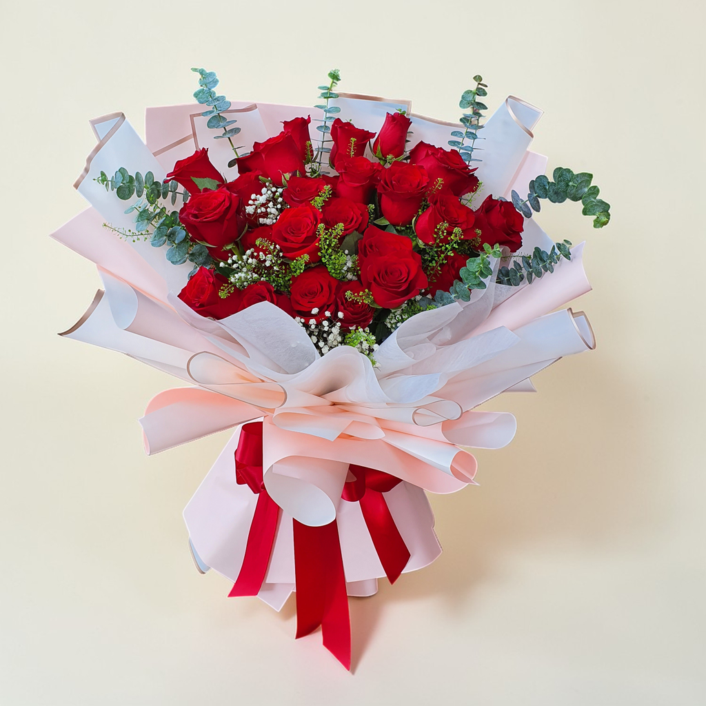 Graceful Glow rose hand bouquet for birthday or anniversary with delivery in Kuala Lumpur and Selangor