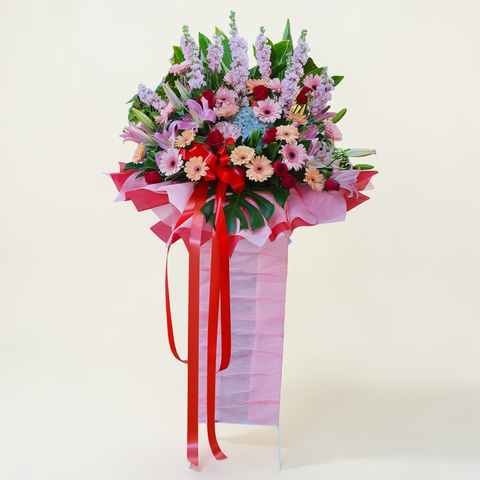 Radiant Ventures hydrangea, matthiola and lilies grand opening stand with delivery in Kuala Lumpur and Selangor