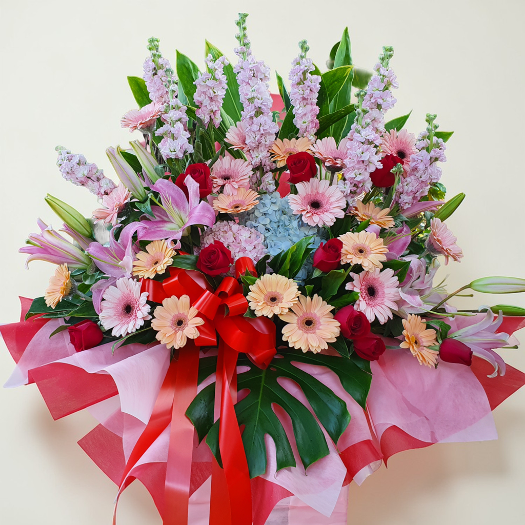 Radiant Ventures hydrangea, matthiola and lilies grand opening stand with delivery in Kuala Lumpur and Selangor
