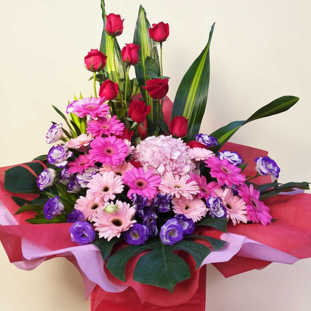 Fortune Garden hydrangea, rose and eustoma grand opening stand with delivery in Kuala Lumpur and Selangor
