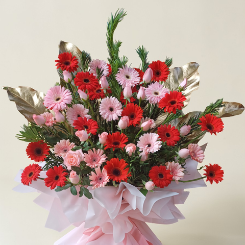 Flourishing Future gerbera and rose grand opening stand with delivery in Kuala Lumpur and Selangor