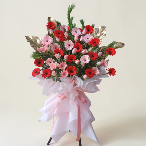 Flourishing Future gerbera and rose grand opening stand with delivery in Kuala Lumpur and Selangor