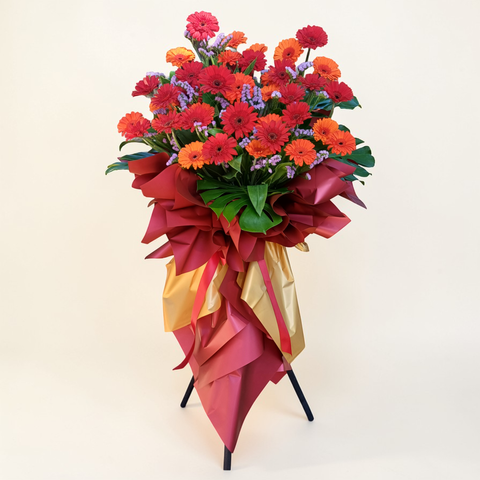 Prosperity Bloom gerbera and statice grand opening stand with delivery in Kuala Lumpu and Selangor