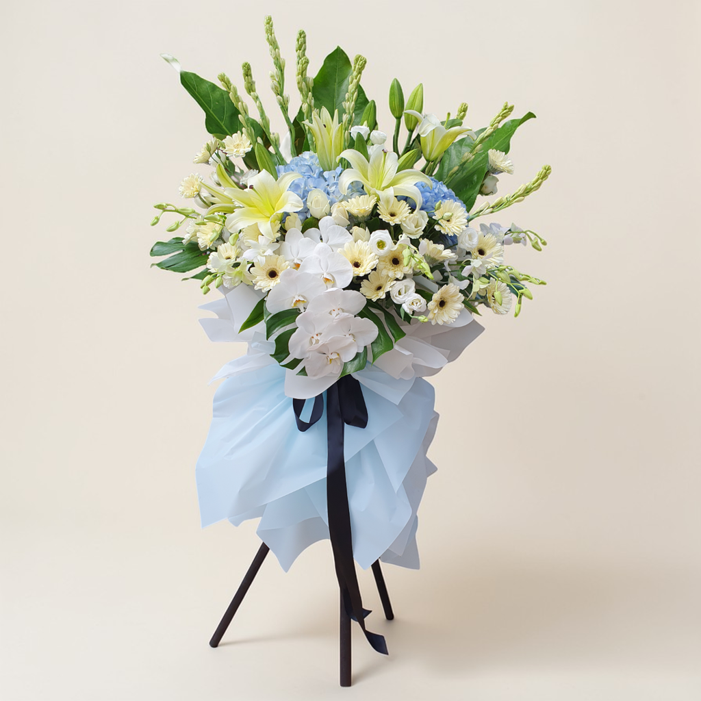 Ivory Consolation condolence and funeral flowers sympathy stand with delivery in Kuala Lumpur and Selangor