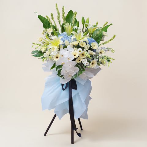 Ivory Consolation condolence and funeral flowers sympathy stand with delivery in Kuala Lumpur and Selangor