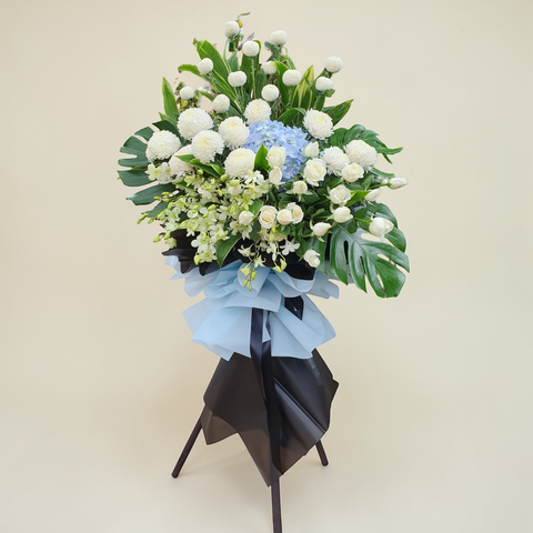 Peaceful Remembrance condolence and funeral flowers sympathy stand with delivery in Kuala Lumpur and Selangor