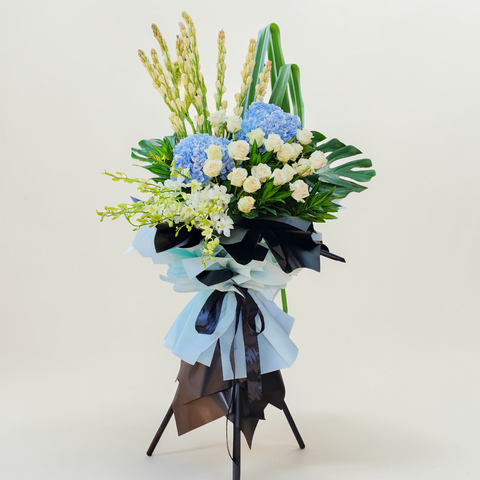 Angel’s Embrace condolence and funeral flowers sympathy stand with delivery in Kuala Lumpur and Selangor