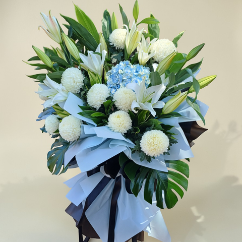 Silent Harmony condolence and funeral flowers sympathy stand with delivery in Kuala Lumpur and Selangor