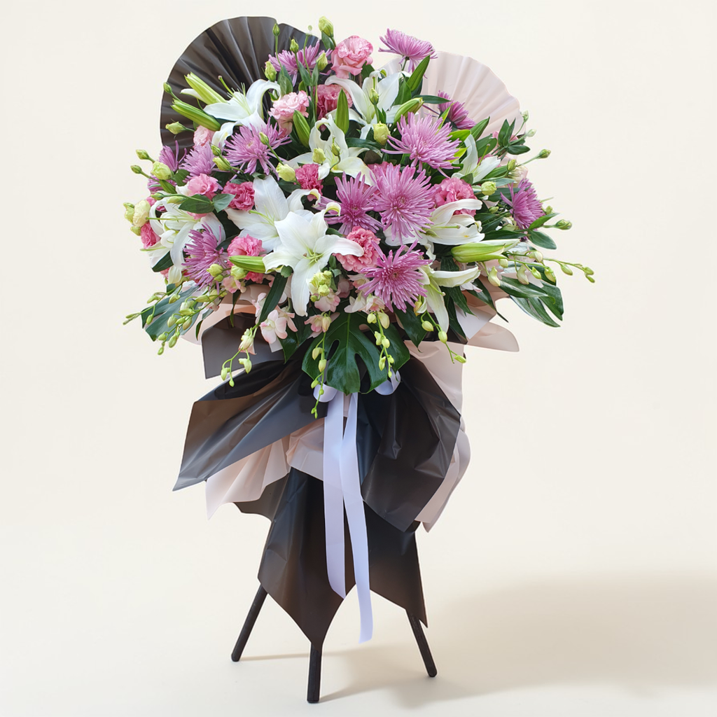 Graceful Tribute condolence and funeral flowers sympathy stand with delivery in Kuala Lumpur and Selangor