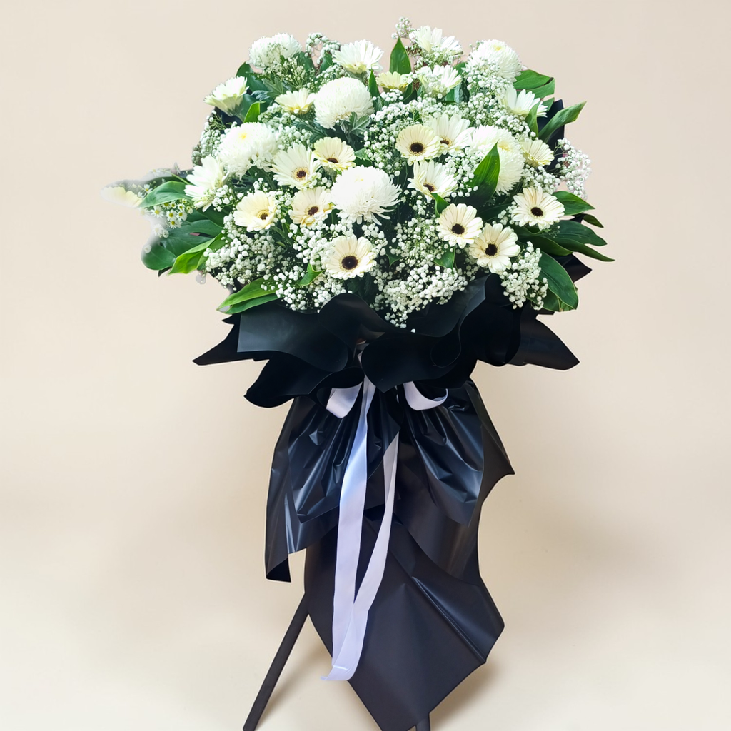 Sacred Comfort condolence and funeral flowers sympathy stand with delivery in Kuala Lumpur and Selangor