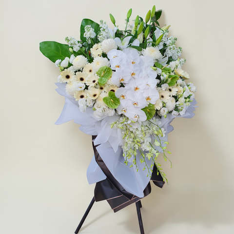 Heavenly Grace condolence and funeral flowers sympathy stand with delivery in Kuala Lumpur and Selangor