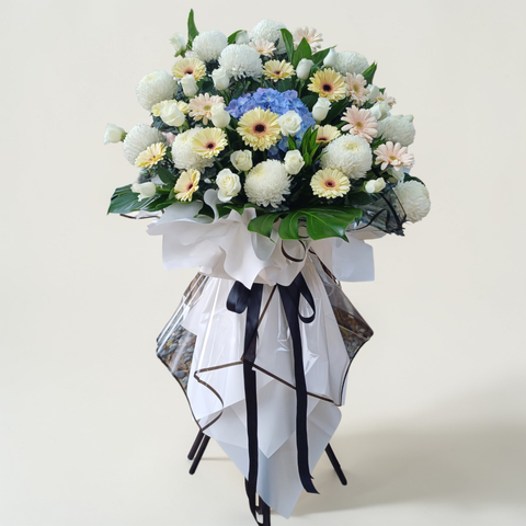 Quiet Reflection condolence and funeral flowers sympathy stand with delivery in Kuala Lumpur and Selangor