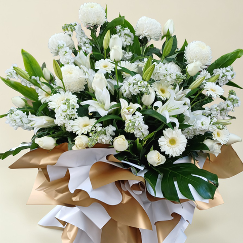 Serene Tribute condolence and funeral flowers sympathy stand with delivery in Kuala Lumpur and Selangor