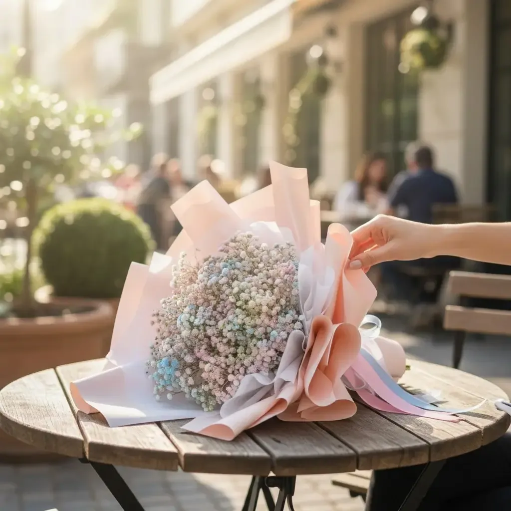 Garden Romance baby’s breath hand bouquet for birthday or anniversary with delivery in Kuala Lumpur and Selangor