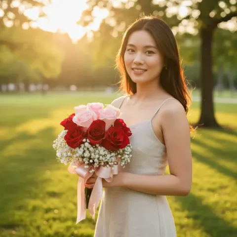Blooming Joy rose and baby’s breath hand bouquet for bridal or wedding with delivery in Kuala Lumpur and Selangor