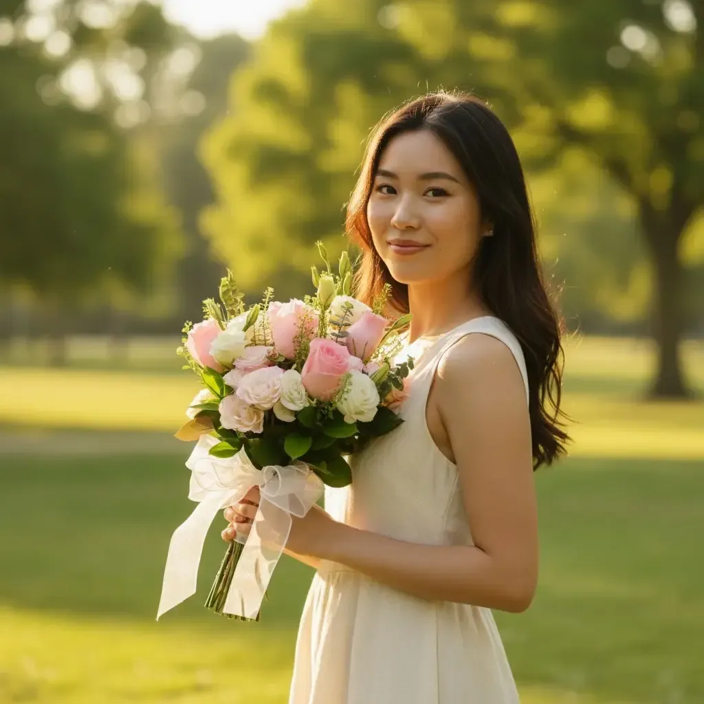 Eternal Vows rose and eustomas hand bouquet for bridal or wedding with delivery in Kuala Lumpur and Selangor